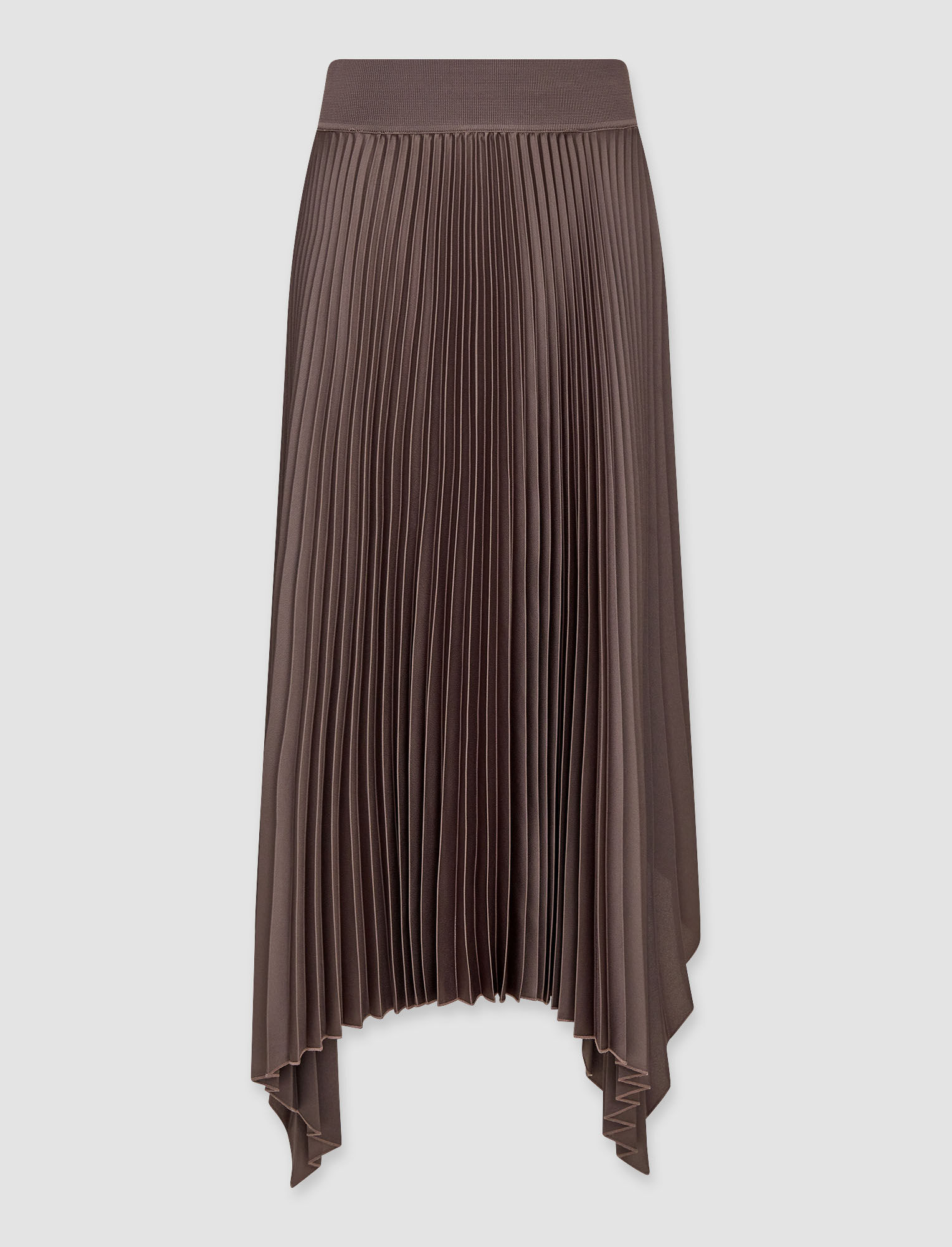 Joseph, Knit Weave Plisse Ade Skirt – Shorter Length, in Truffle
